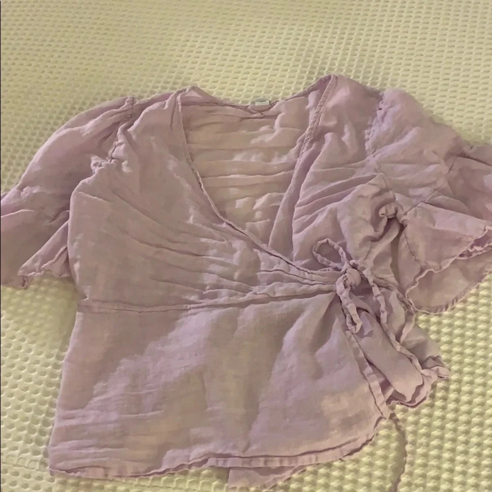 Lilac Wrap-Style Women’s Top